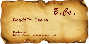Bogár Csaba névjegykártya