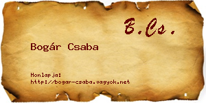 Bogár Csaba névjegykártya