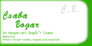 csaba bogar business card